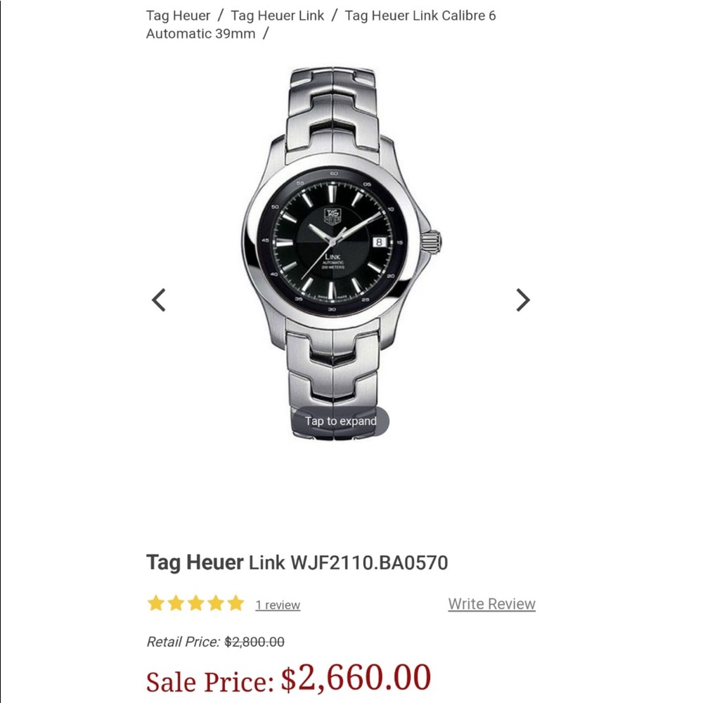 WJF2110.BA0570 
TAG HEUER LINK MEN'S DIVER WATCH